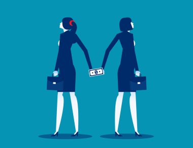 İş adamı başka birine rüşvet veriyor. Yolsuzluk vektörü kavramı