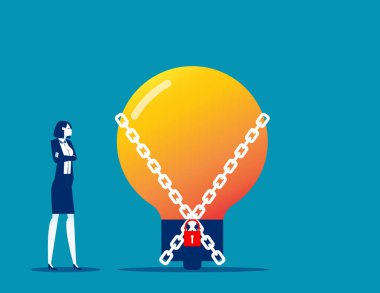 Zincirli fikir metaforu. Ampul kilidi aranıyor
