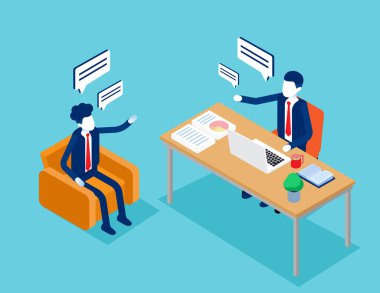 İş dünyası konsepti. Düz izometrik vektör çizimi