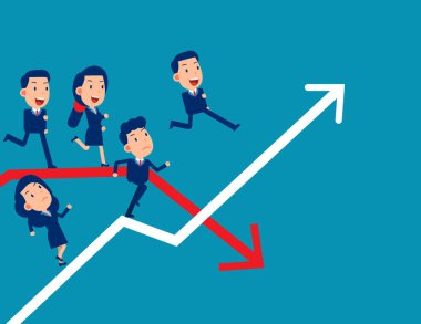 Ortak atlaması ok grafiğini geçti. Küçük iş biçimi vektörü