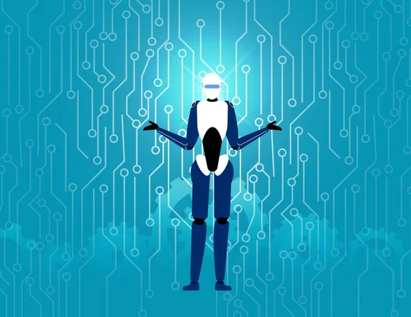 Τεχνολογία Τεχνητής Νοημοσύνης Ρομπότ Στη Μελλοντική Έννοια — Διανυσματικό Αρχείο
