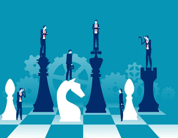 业务管理和规划 象棋挑战和竞争 — 图库矢量图片