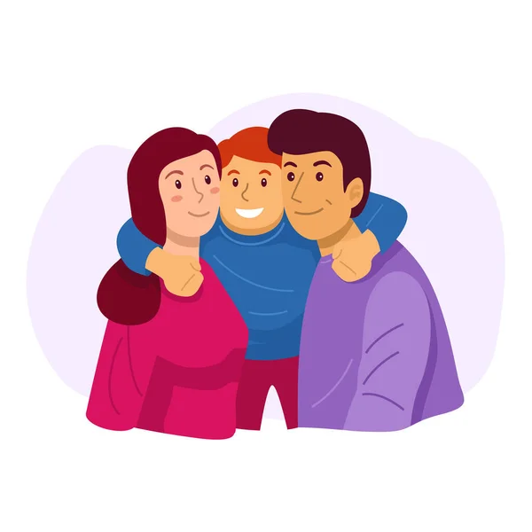 Illustration Happy Family Mother Faather Son Vector — Stock Vector