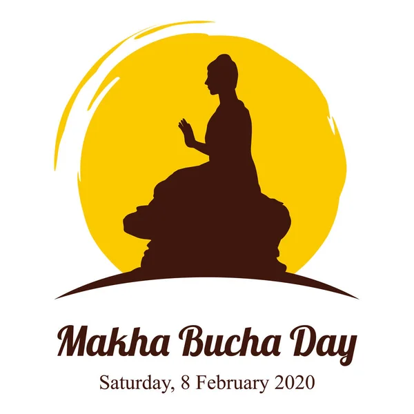 Makha Bucha Day Buddha Consegna Suoi Insegnamenti Poco Prima Della — Vettoriale Stock
