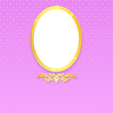 Altın oval çerçeveli Tayland desenli arka plan.