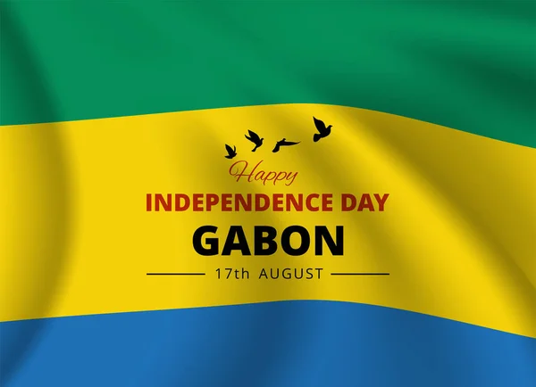 Nationale Dag Spandoek Met Vlag Van Gabon Vector — Stockvector