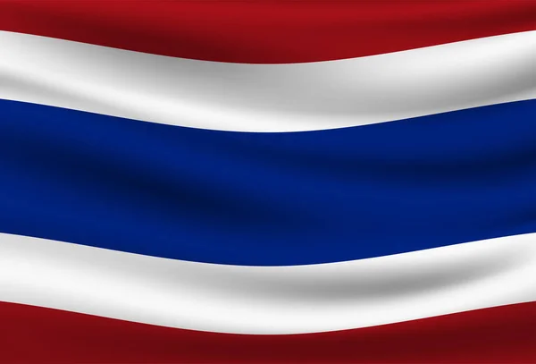 Närbild Viftande Flagga Thailand Vektor — Stock vektor