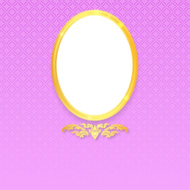 Altın oval çerçeveli Tayland desenli arka plan.