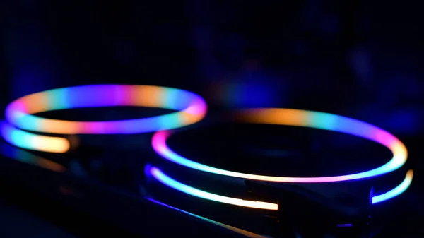 Fechar Lâmpadas Coloridas Colocadas Círculos — Fotografia de Stock