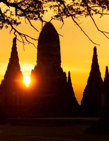 Wat Chai Wattanaram Ayutthaya Sunset Time — Stock Photo, Image