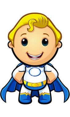 Mavi ve beyaz süper çocuk