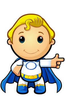 Mavi ve beyaz süper çocuk