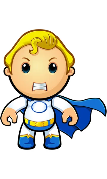 Super Boy Biru dan Putih - Stok Vektor