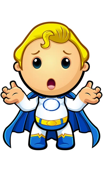 Blue And White Super Boy — Stock Vector