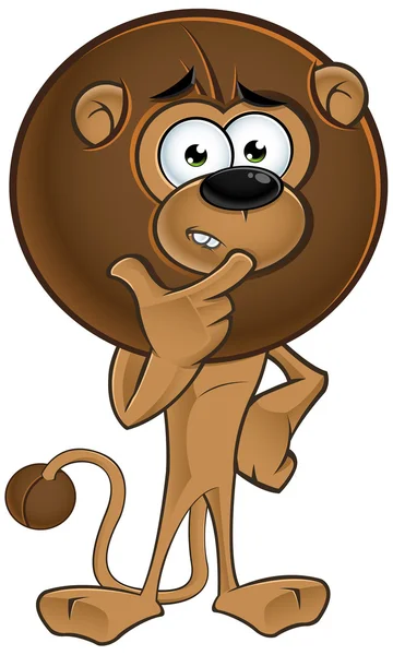 Lion Cartoon met ronde manen — Stockvector