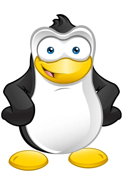 Pingüino personaje de dibujos animados — Vector de stock