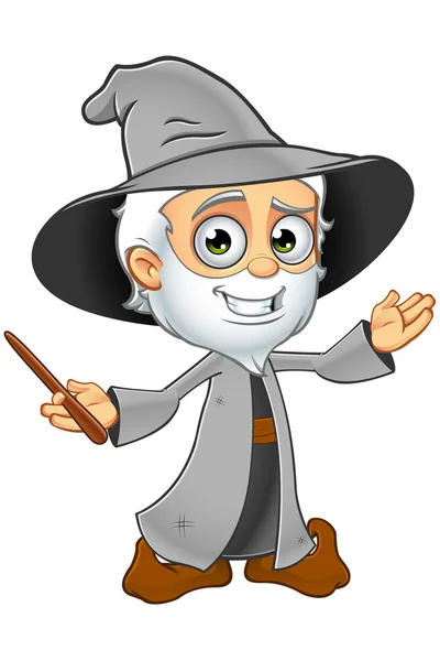 Old Grey Wizard — Stock Vector