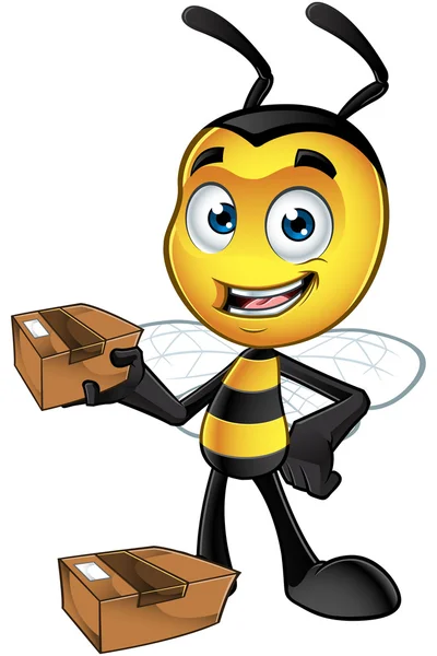 Pequeño personaje de abeja — Vector de stock