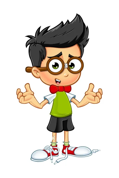 Geek Boy Cartoon character — Stock Vector