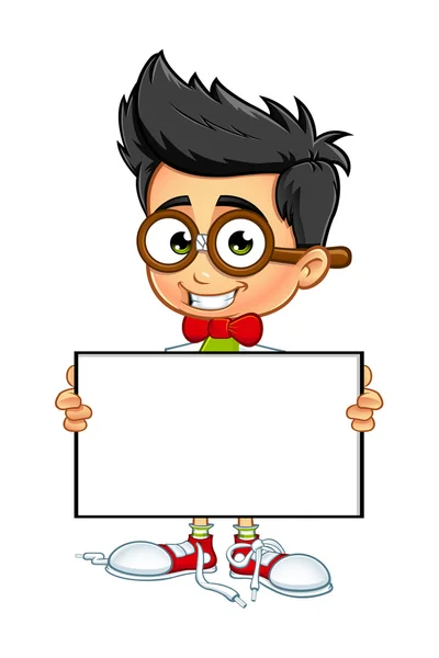 Geek Boy Personaje de dibujos animados — Archivo Imágenes Vectoriales