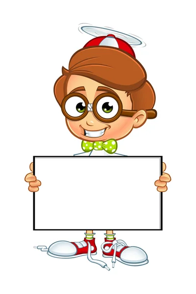 Nerd Boy Cartoon Character — Stock Vector