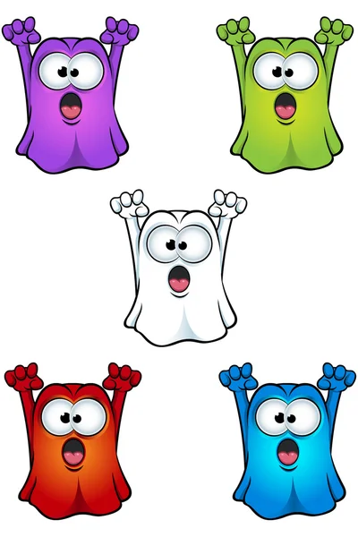 Cartoon Spooky Ghosts — Stock Vector