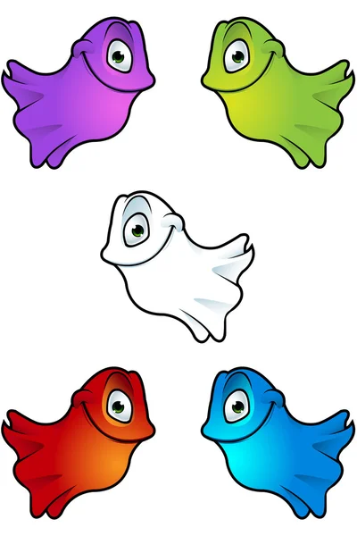 Dessin animé fantômes effrayants — Image vectorielle