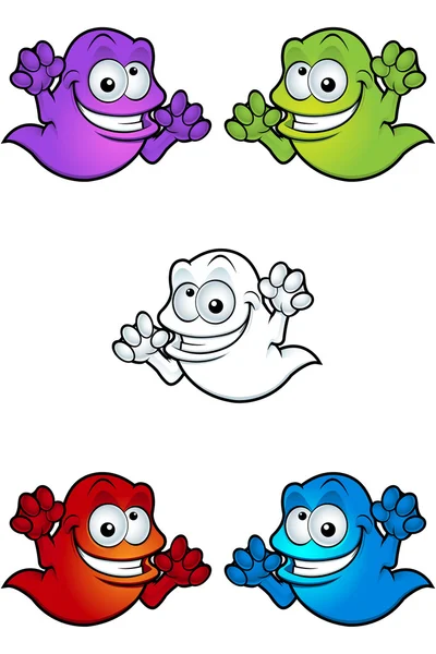 Cartoon Spooky Ghosts — Stock Vector