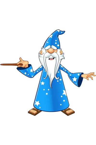 Personagem do Velho Mágico Azul —  Vetores de Stock