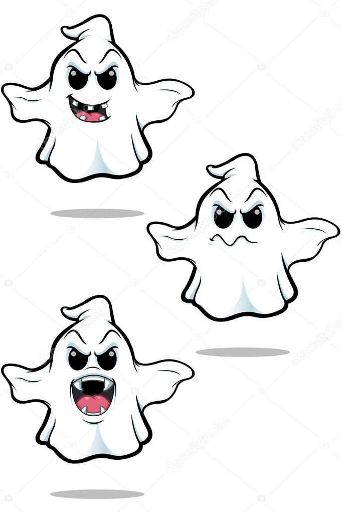 Mean Cartoon Ghost Set