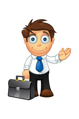 Mavi kravat iş adam karakter