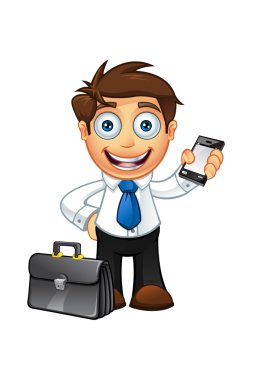 Mavi kravat iş adam karakter