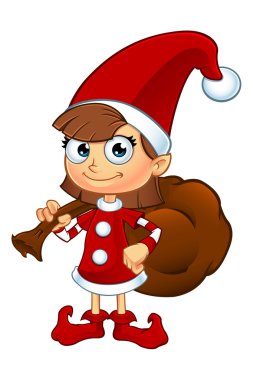 Kız Elf karakter kırmızı