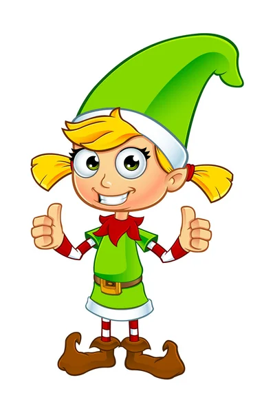 Personagem Elfo menina em verde —  Vetores de Stock