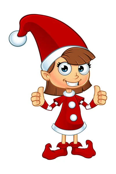 Κορίτσι χαρακτήρα Elf με κόκκινο χρώμα — Διανυσματικό Αρχείο