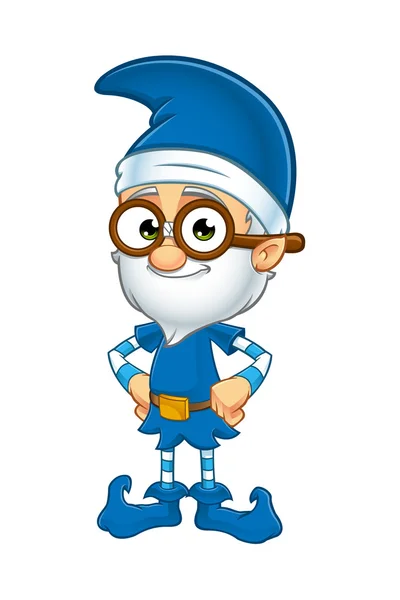 Velho Elfo personagem em azul —  Vetores de Stock
