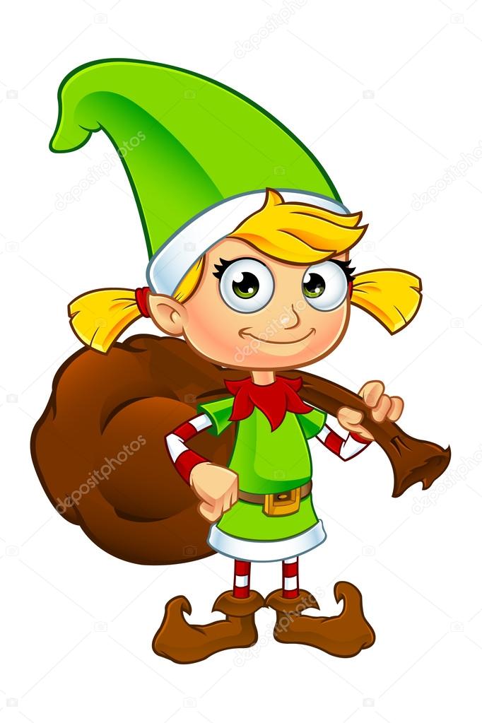 Girl Elf Character In Green