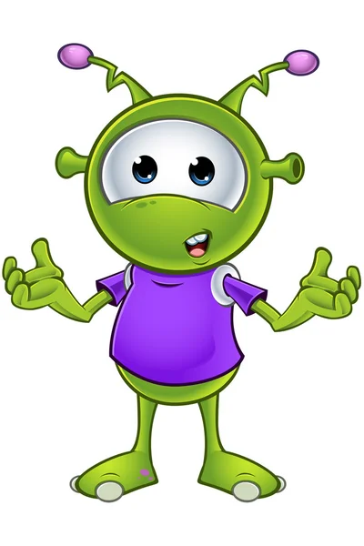 Little Green Alien — Stock Vector