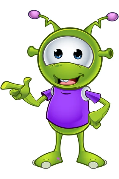 Little Green Alien — Stock Vector