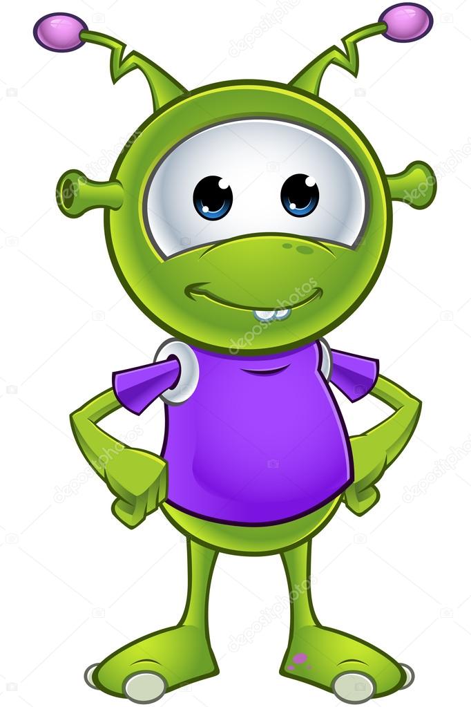 Desenho animado alienígena verde - Stockphoto #27653610