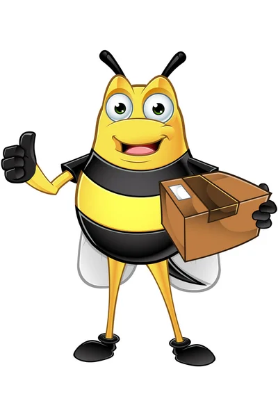 Carácter gordito de la abeja — Vector de stock