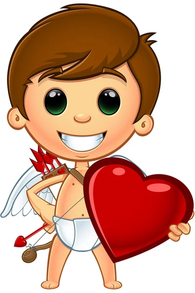 Pequeño personaje de Cupido — Vector de stock