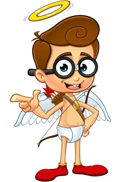 Caractère Cupidon Geeky — Image vectorielle