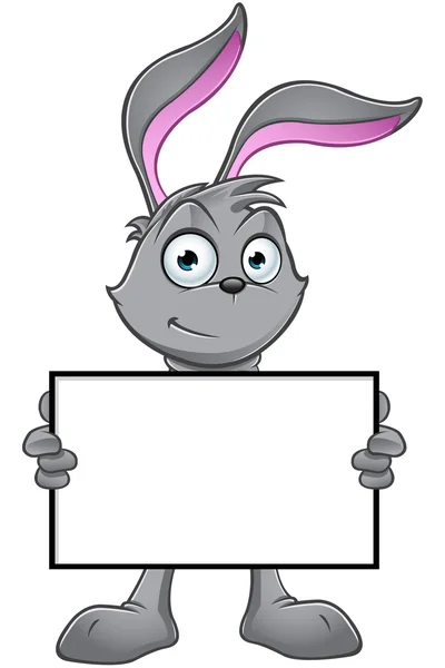 Grey Rabbit Character — Stock Vector