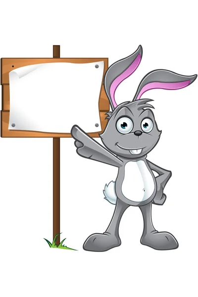 Grey Rabbit Character — Stock Vector