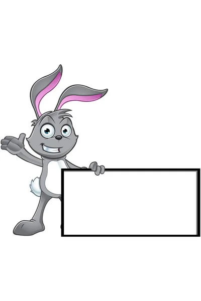 Grey Rabbit Character — Stock Vector