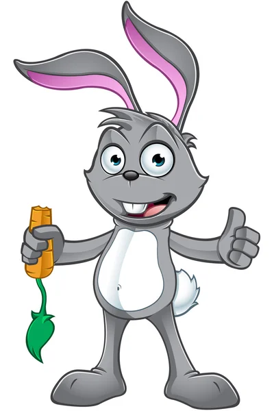 灰色ウサギのキャラクター — ストックベクタ