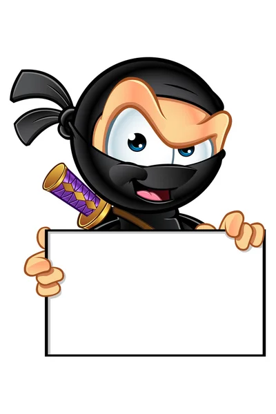 Sneaky mirando carácter ninja — Vector de stock