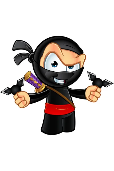Sneaky Looking Ninja Character — Stock Vector