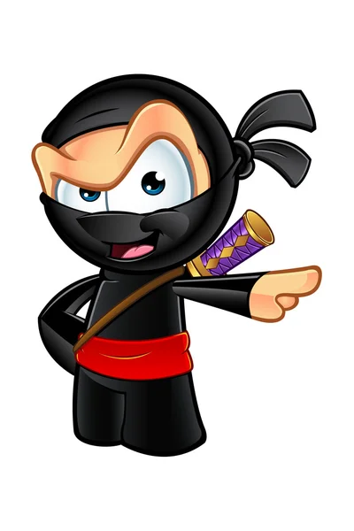 Sneaky mirando carácter ninja — Vector de stock